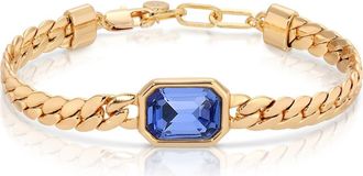 Ettika Deco Crystal Statement Cuban Chain Bracelet in Sapphire at Nordstrom