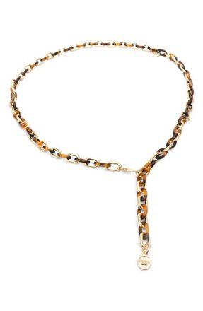 Kate Spade New York tortoiseshell & chain link belt in Polished Gold at Nordstrom, Size Large