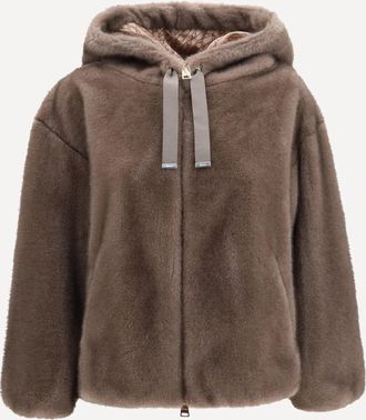 Herno Hooded Jacket in eco-fur Female 46