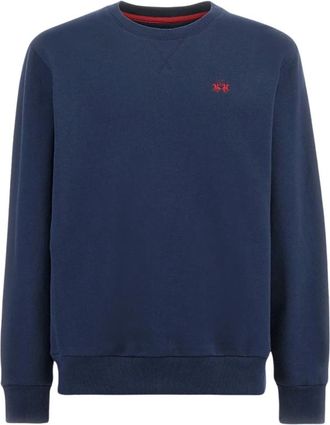 La Martina Rondgebreide trui - Heren - Ronde hals truien - Blauw - XL - Truien & Vesten