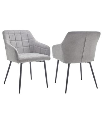 Home Heavenly Pack de 2 sillas de patas negras tela jaspeada gris 82 x 61 x 57 cm