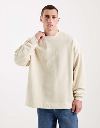 Nike Club - Felpa oversize in spugna beige-Neutro