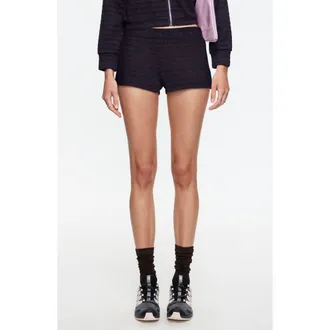 Lioness Bloom Stripe Knit Shorts in Forest Stripe at Nordstrom, Size X-Large