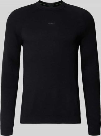 HUGO BOSS Regular Fit Strickpullover mit Woll-Anteil in Black, Gr&ouml;&szlig;e XXL