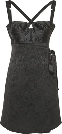 Dolce & Gabbana Bustier midi-jurk met jacquard - Zwart