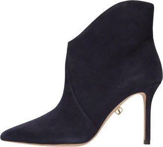 Maisons Skorpios Astrid Su&egrave;de Enkellaars - Dames - Laarzen met Hak - Blauw - 35 1/2 EU - Su&egrave;de - Schoenen