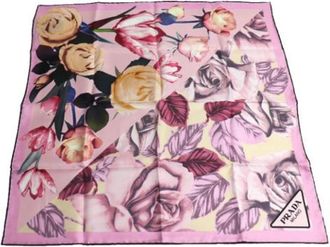 Prada Pre-owned Scarves, female, Pink, Size: ONE SIZE Pre-owned Silk scarves