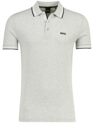 HUGO BOSS Lichtgrijs poloshirt Boss Green Paddy korte mouw gemeleerd