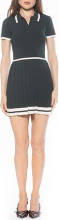 Alexia Admor Jasmine Pleated Dress in Green/Beige at Nordstrom Rack, Size X-Small