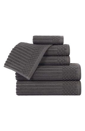 Superior Soho 6-Piece Textured Cotton Bath Towel Set in Charcoal at Nordstrom Rack, Size 6 Piece Set