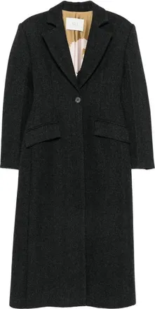 Tela Herringbone Single-breasted Coat