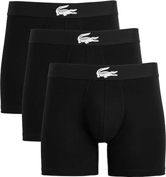 Lacoste 3-pack Stretch Jersey Boxer Briefs Mens Underwear Black : XS (EUR 3), Cotton/Elastane