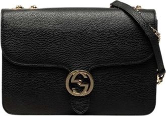 Gucci Pre-owned GG Flip-Lock Crossbody Bag - Dames - Pre-owned - Zwart - Maat: ONE Size Zijde