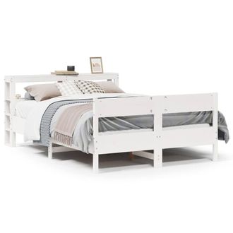 Berkfield Home Bed Frame Frame White 120x190 cm Small Double Solid Wood Pine