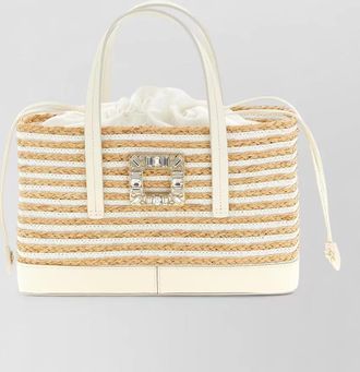 Roger Vivier viv skate tote bag striped buckle handles