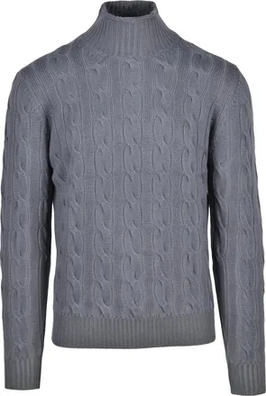 KANGRA Extrafine Merino Wool Turtle Neck Sweater With Classic Cable Knit Design