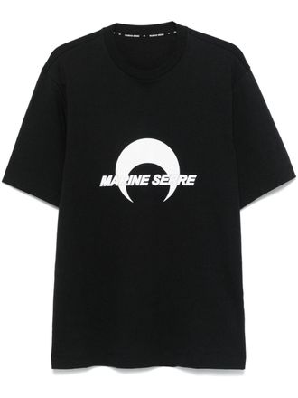Marine Serre cotton jersey T-shirt - Black