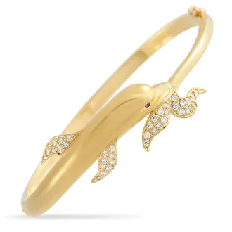 Carrera y Carrera 18K Yellow Gold Diamond Dolphin Bracelet CA02-051926