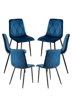 Regalos Miguel Packs Sillas Comedor - Pack 6 Sillas Lyke Terciopelo - Azul
