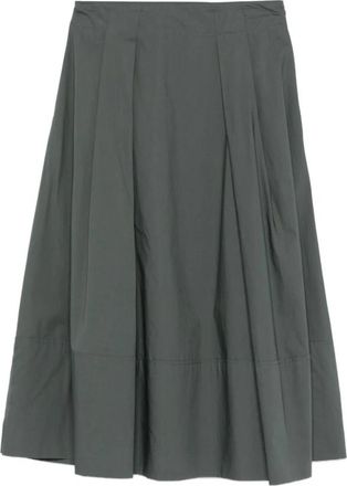 Woolrich Geplooide Midi Rok - Dames - Midirokken - Groen - XS - Rokken