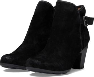 COMFORTIVA Womens Comfortiva Namari CT0039921 Boot Black Suede Block Heel Bootie RHS6459