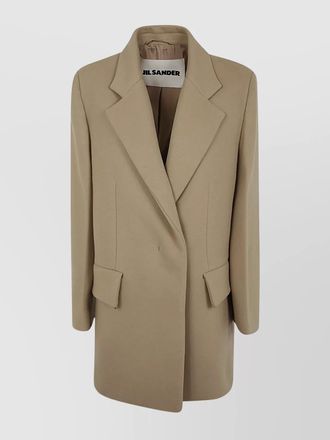 Jil Sander wool double breasted tailored coat