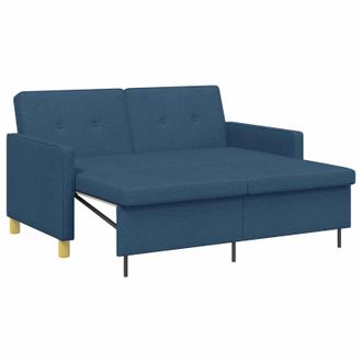 vidaXL Sof&aacute; Cama Desplegable Azul Tela Vidaxl