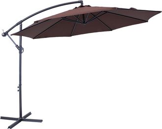 Sunnydaze Steel Brown 10-Foot Outdoor Offset Umbrella