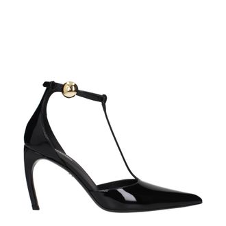 Ferragamo Odette Damens Sandalen Lack Schwarz