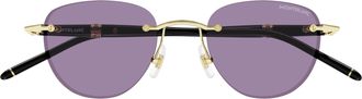 Montblanc Mb0412s Rimless Cat-Eye Sunglasses with Gold-tone Accents