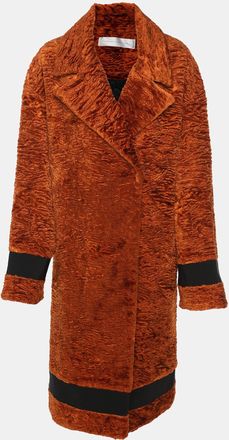 Victoria Beckham Brown/black Textured Velvet Coat