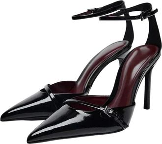 Generic Women Suede Business High Heel Pumps Pointed Toe Ankle Strap Elegant Party Dress Shoes