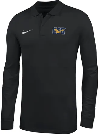 Nike Mens College (Coppin State University) Dri-FIT Long-Sleeve Polo in Black | ZM04PYCPNS26-BLK