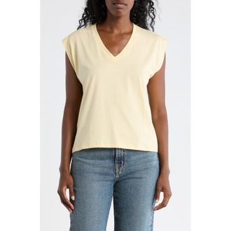 Nordstrom V-Neck Pima Cotton T-Shirt in Beige Tundra at Nordstrom Rack, Size X-Small