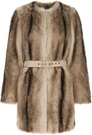 Twinset Faux Fur Coat - Dames - Jassen - Bruin - XL - Jassen