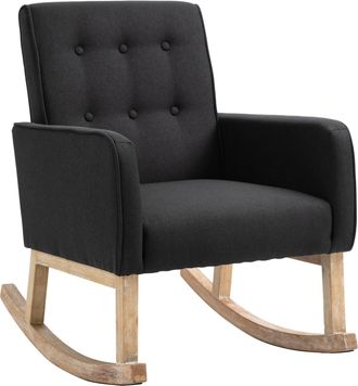 Clp Clp - Silla Mecedora Dream Tapizada En Tela Negro