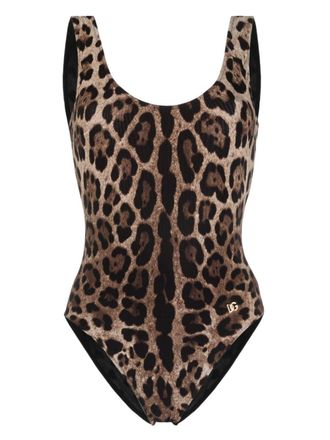 Dolce & Gabbana Badpak met luipaardprint - Bruin
