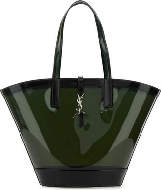 Saint Laurent Green Panier Medium Tote Bag