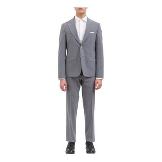 Daniele Alessandrini Single Breasted Suits, male, Gray, L, Abito Giacca + Pantalone