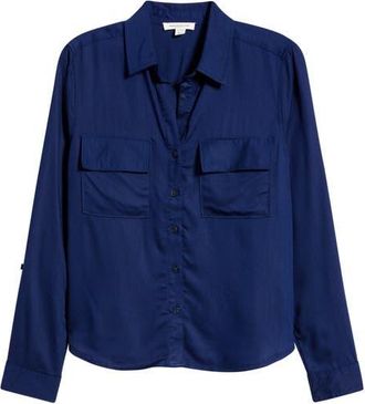 Beach Lunch Lounge Felicity Button-Up Shirt in Beacon Blue at Nordstrom, Size X-Small