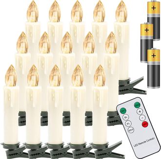 OEM 40 Velas Led, Clips De Montaje, Mando A Distancia Incluido, Temporizador De 8 Horas, 4 Modos De Parpadeo, Brillo Ajustable, Ip44, Decoraci&oacute;n Para &Aacute;rbo