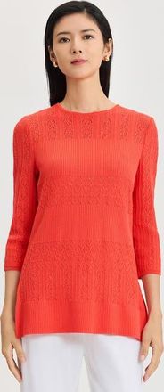 Misook Classic Lined Pointelle Soft Knit Tunic in Cherry Ember at Nordstrom, Size Xx-Large