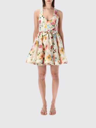 Zimmermann Abito mini in lino e seta con stampa floreale