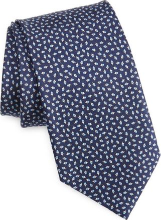 Ermenegildo Zegna Acorn Print Silk Tie in Navy at Nordstrom