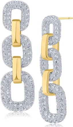 Kenneth Jay Lane Triple Link Drop Earrings in Two Tone Plated Brass at Nordstrom