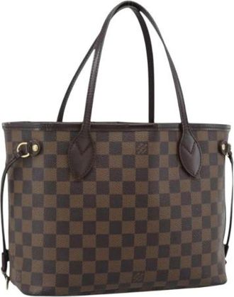 Louis Vuitton Pre-owned Damier Ebene Tote Bag - Dames - Vintage Shopper - Bruin - ONE Size - Leer - Vintage