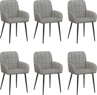 vidaXL Sillas De Comedor 6 Uds. Terciopelo Gris Claro 57 X 50 X 85 Cm Vidaxl
