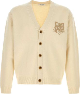 Maison Kitsuné Cream Wool Cardigan