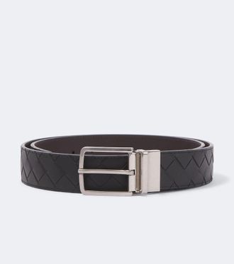 Bottega Veneta Cintur&oacute;n de piel Intrecciato