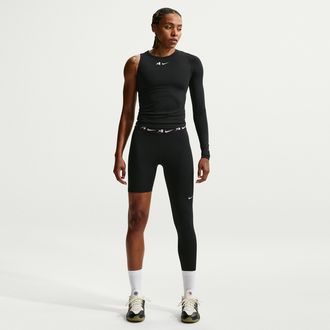 Nike Womens Aja Wilson Asymmetric Reversible Single-Leg Basketball Leggings in Black | II4223-010